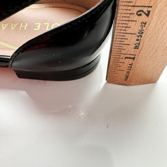 Cole Haan Bria Cutout Black Patent Leather Flats Size 7 Square Toe - Picture 12 of 13